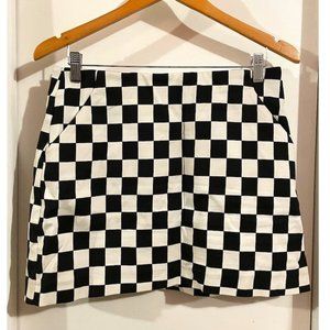 Zara Checkerboard Print Mini Skirt in Size Large- L